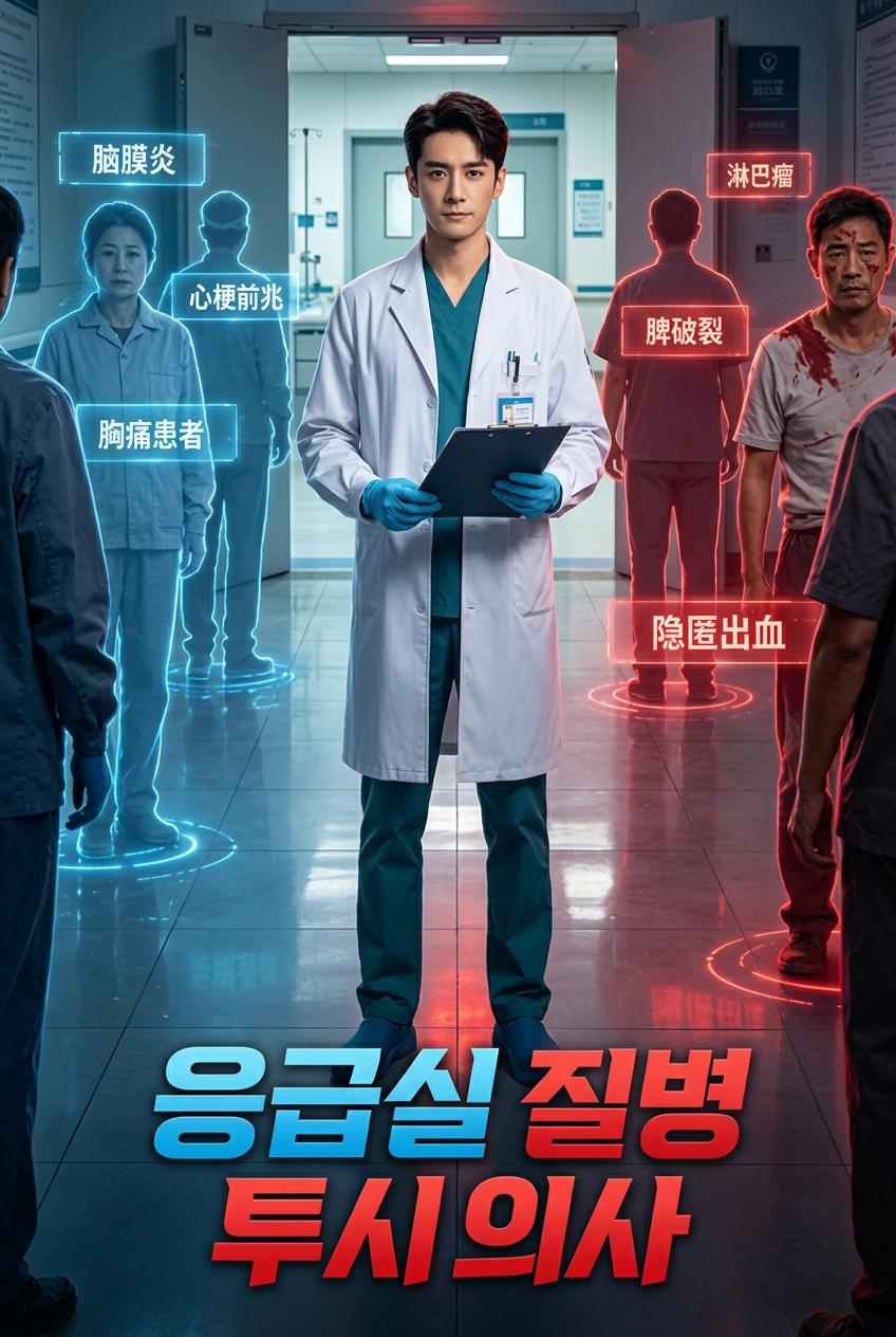 질병 경고가 보이는 응급실 의사
