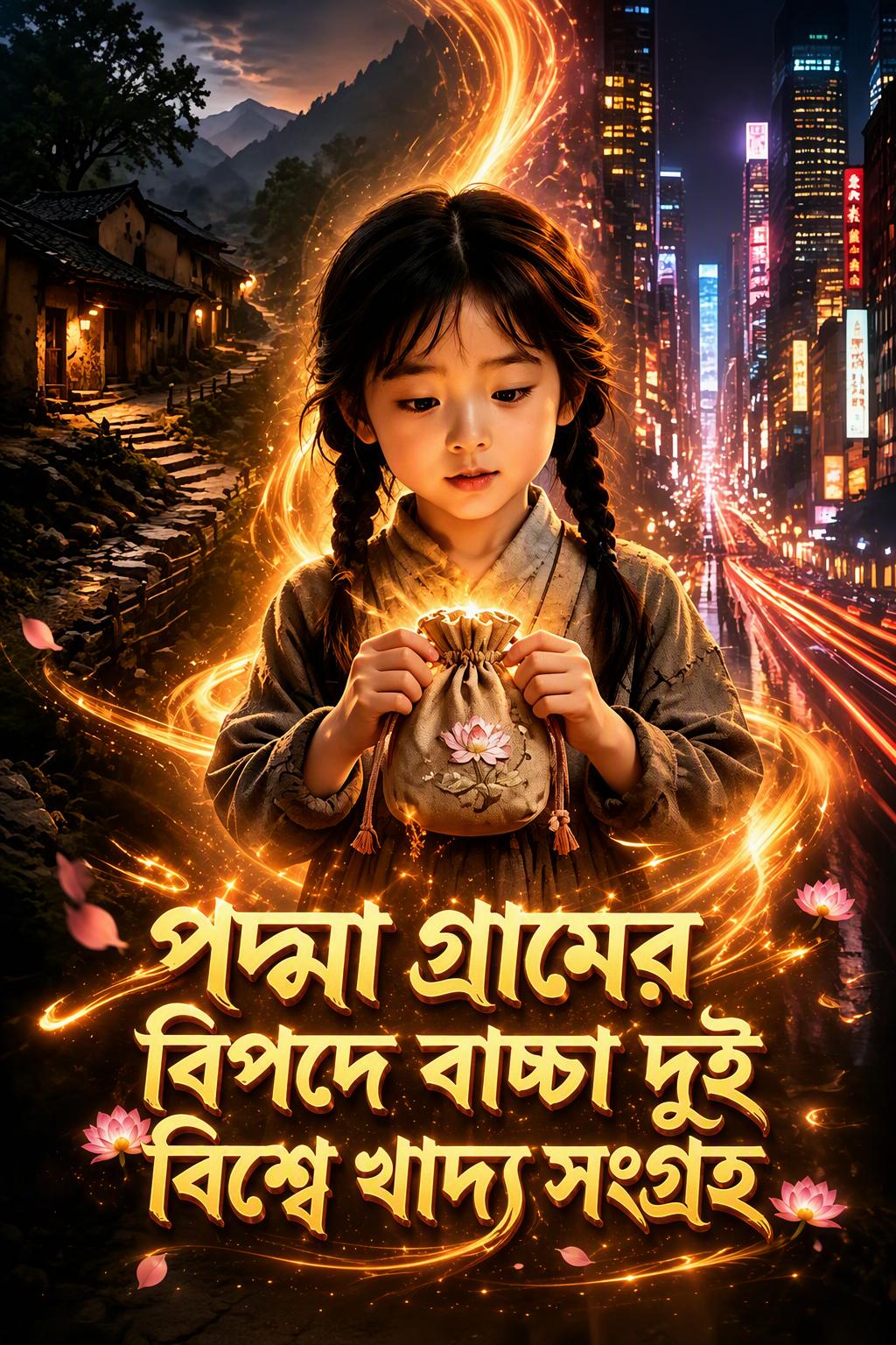 পদ্মা গ্রামের বিপদে বাচ্চা দুই বিশ্বে খাদ্য সংগ্রহ