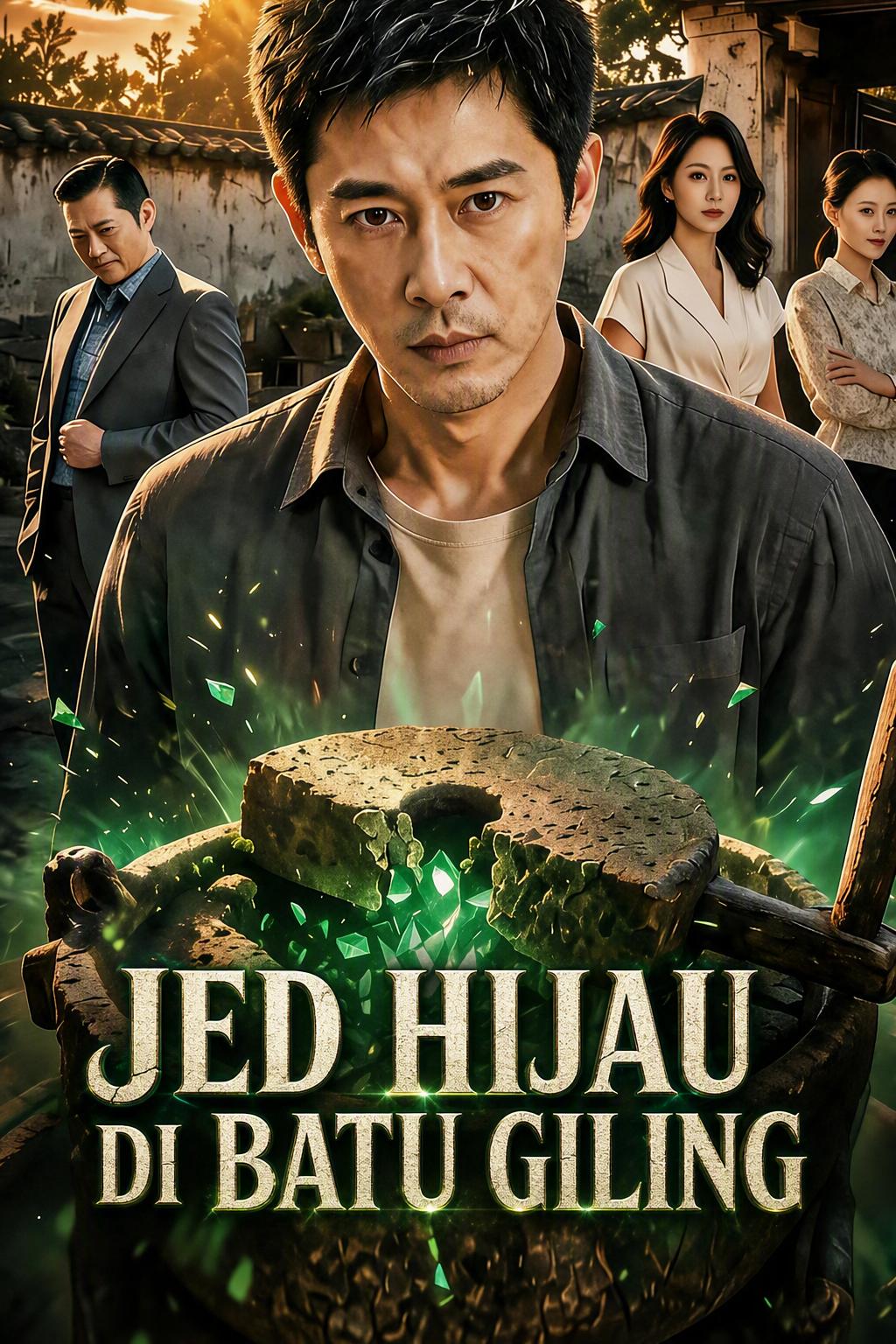 Jed hijau di batu giling