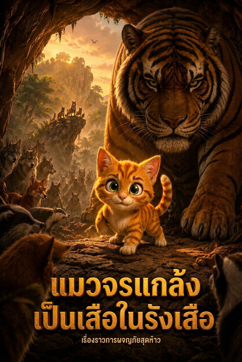 แมวจรแกล้งเป็นเสือในรังเสือ
