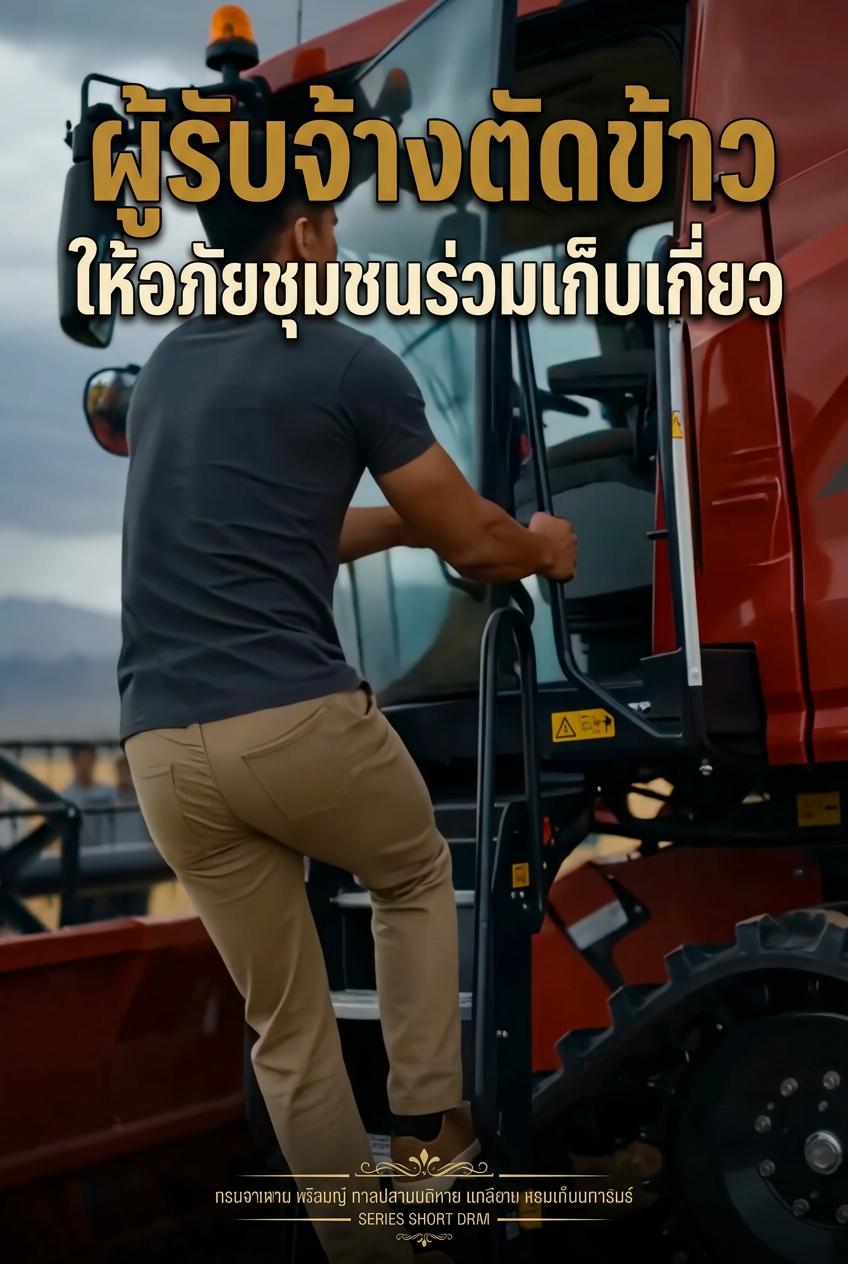 ผู้รับจ้างตัดข้าวให้อภัยชุมชนร่วมเก็บเกี่ยว