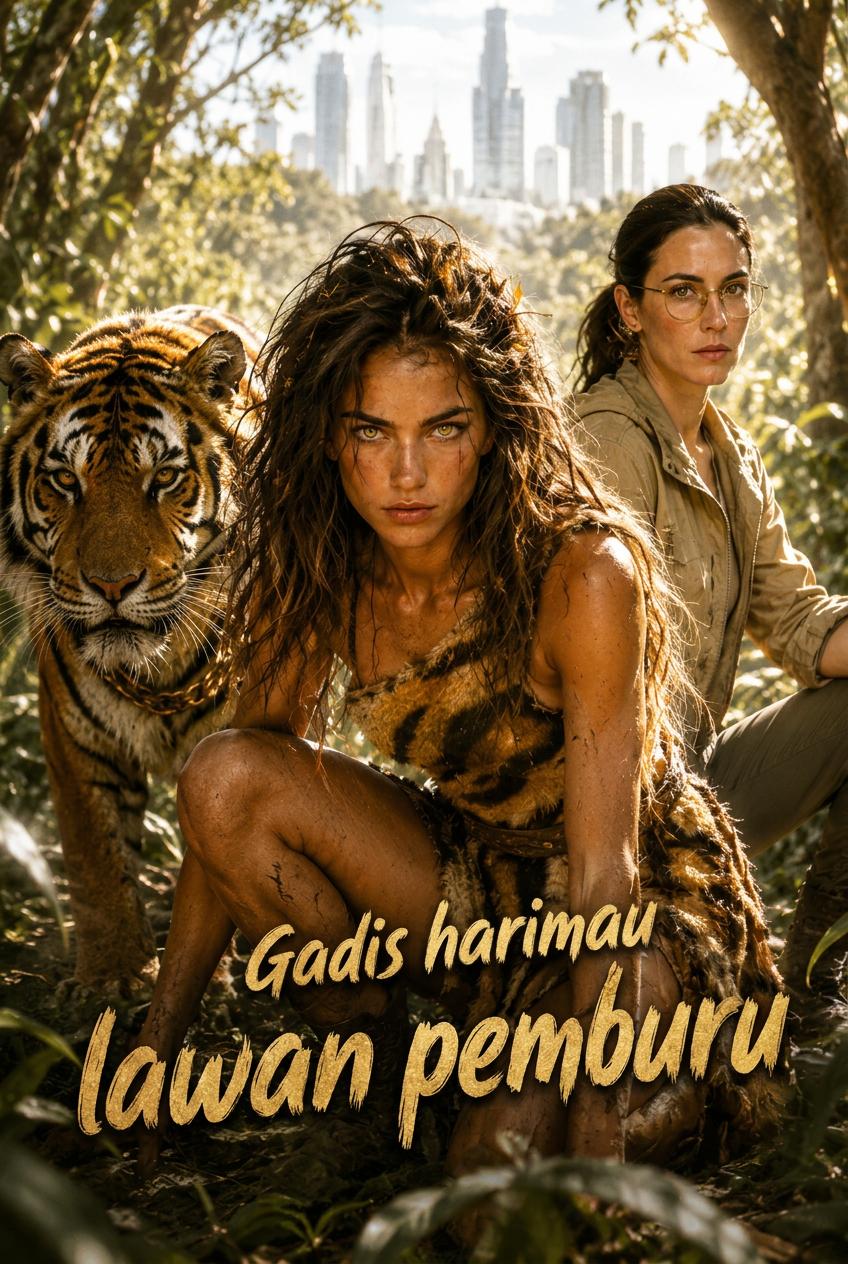 Gadis harimau lawan pemburu