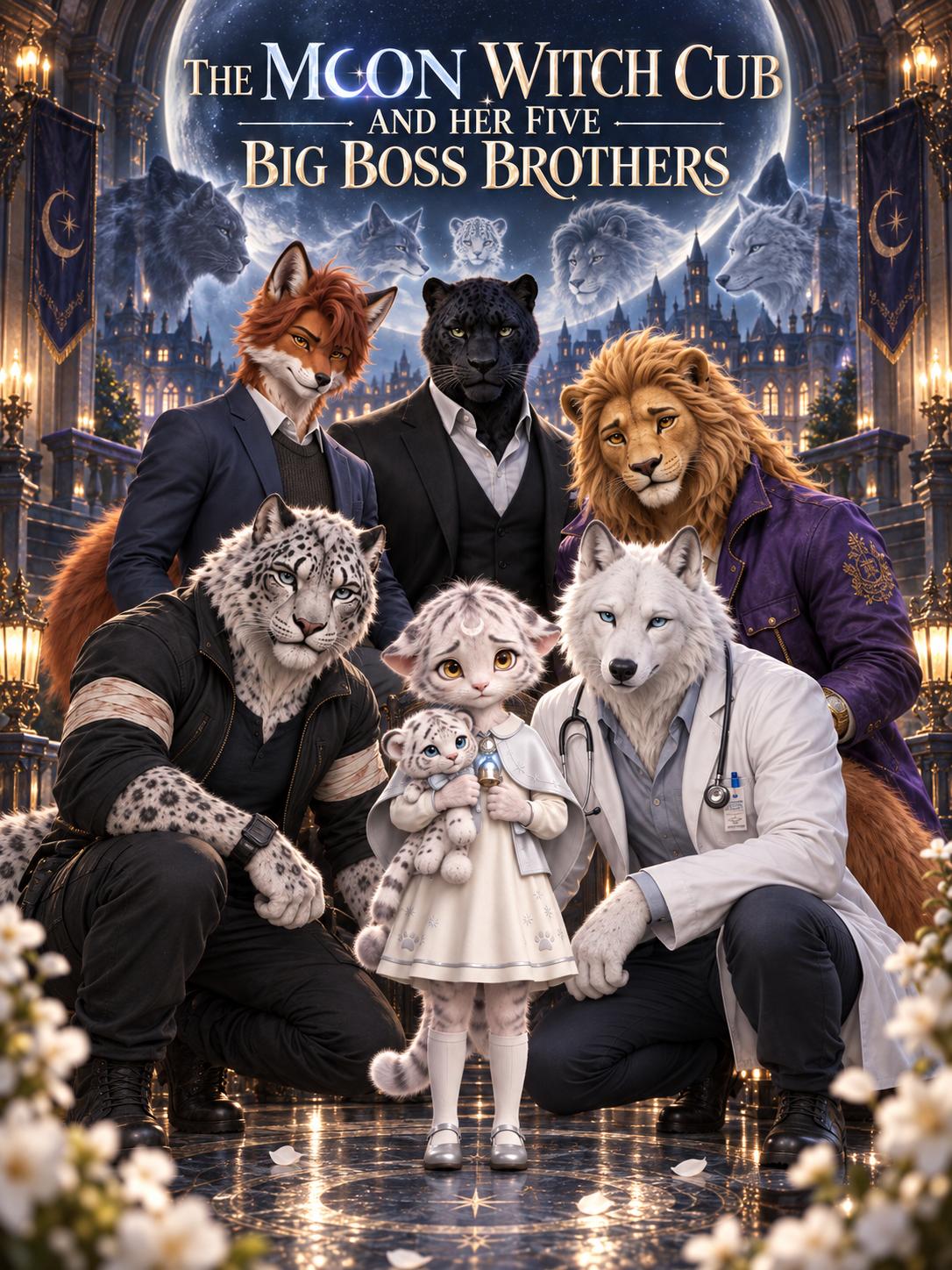 The Moon Witch Cub and Her Five Big Boss Brothers