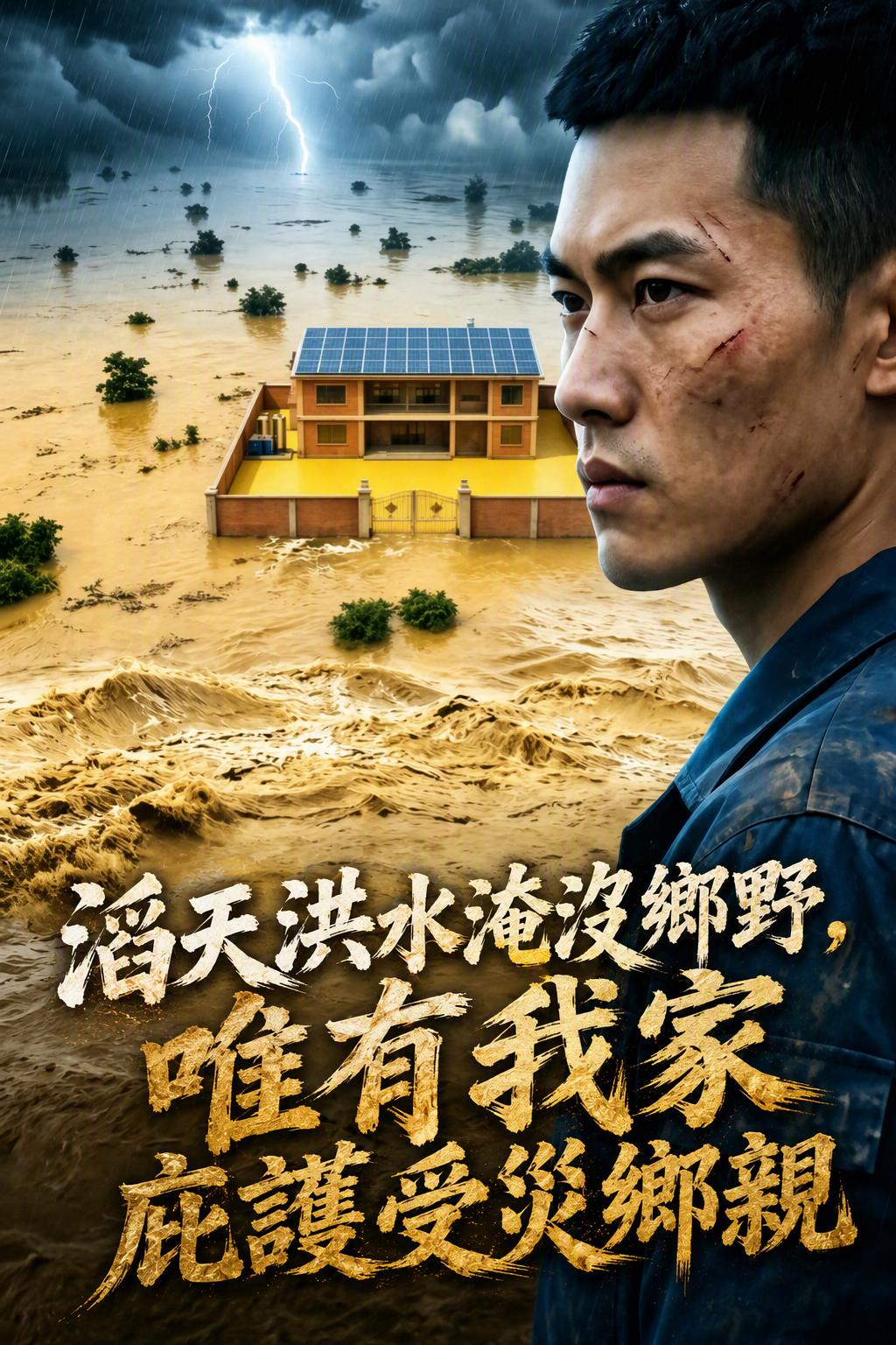 滔天洪水淹沒鄉野，唯有我家庇護受災鄉親