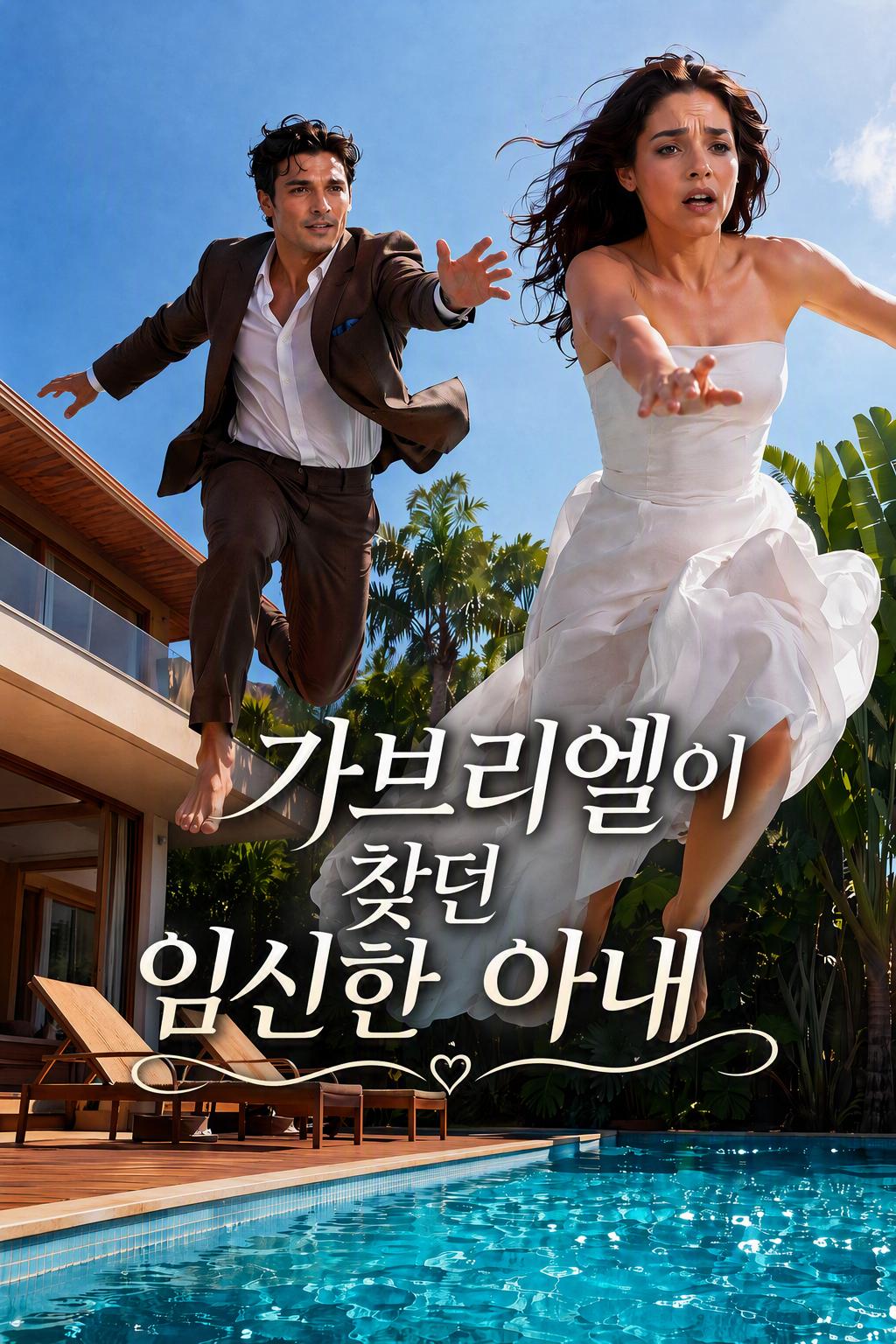도망치는 임신한 아내