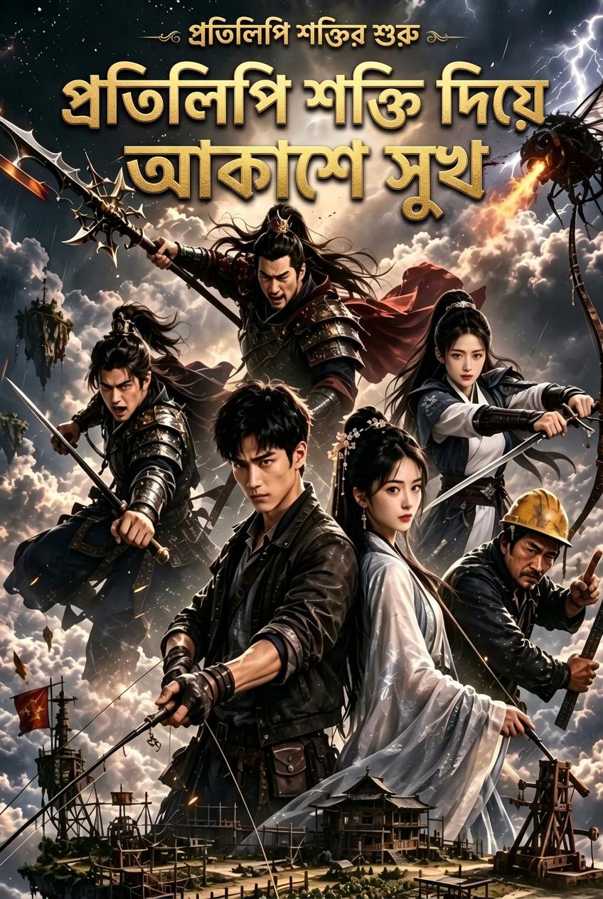 প্রতিলিপি শক্তি দিয়ে আকাশে সুখ