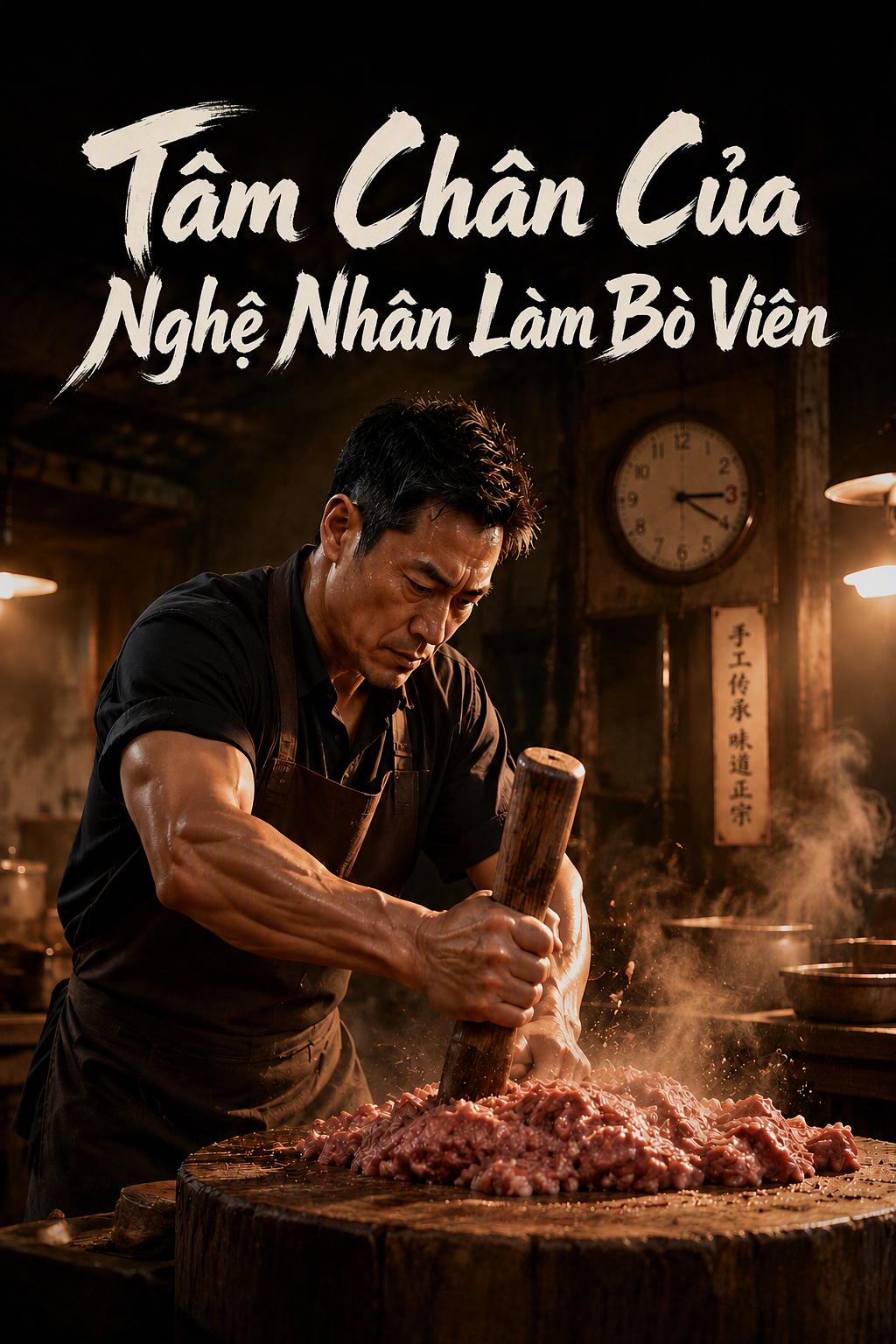 Nghệ nhân làm bò viên thủ công