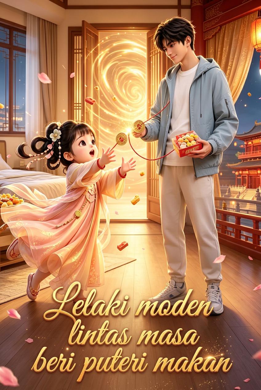 Lelaki moden lintas masa beri puteri makan