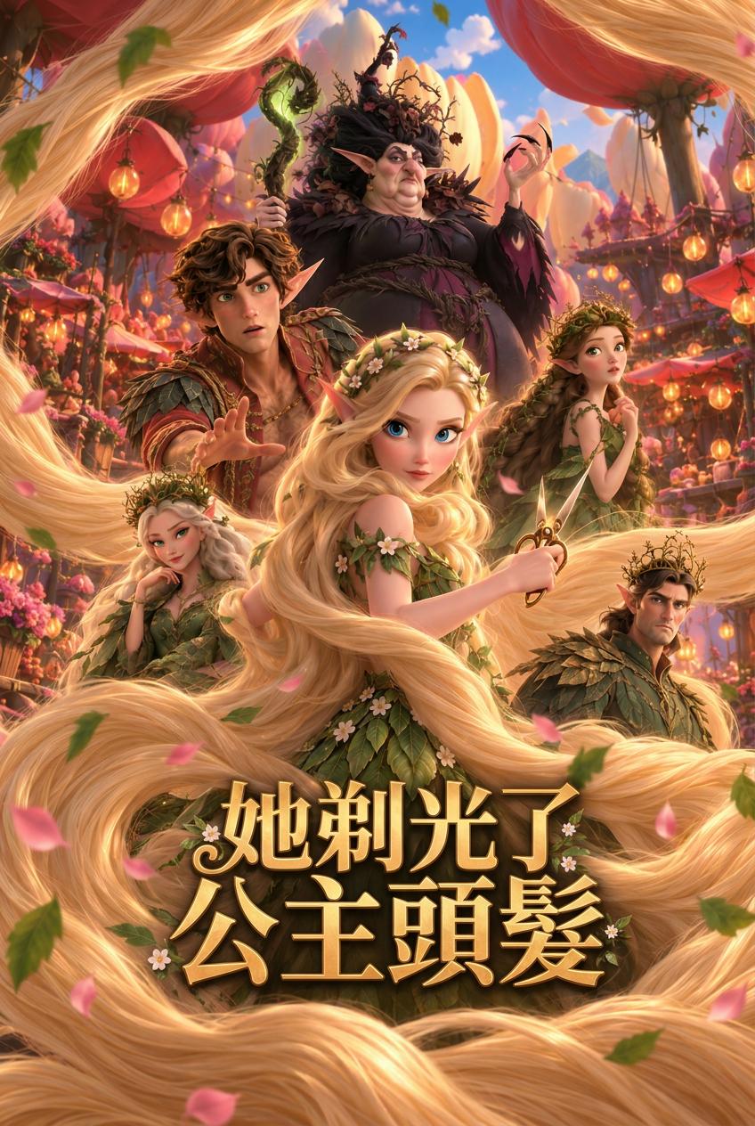 她剃光了公主頭髮