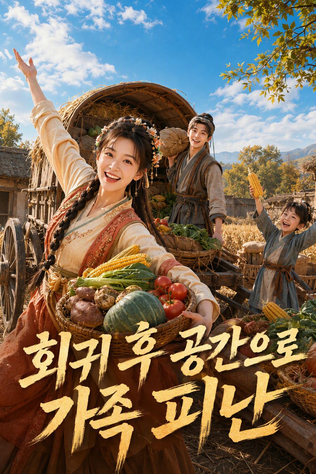 공간 창고를 얻어 환생한 그녀, 기근을 피해 도망치다