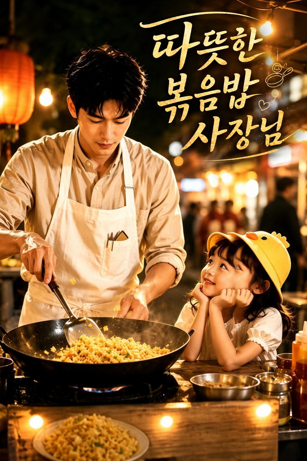 따뜻한 달걀볶음밥을 파는 요리사