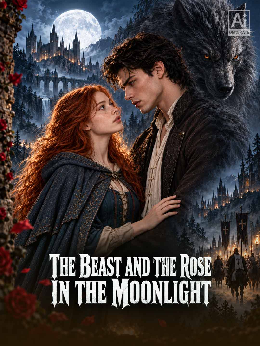 The Beast and the Rose in the Moonlight