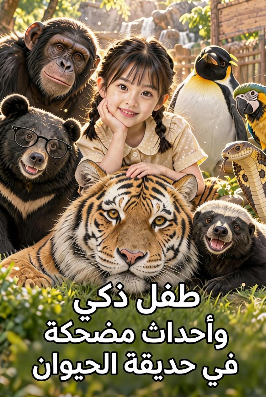 طفل لطيف في حديقة الحيوان