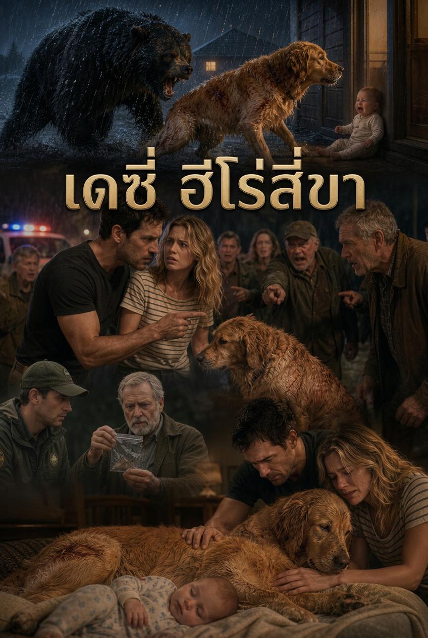 เดซี่ สุนัขผู้ภักดีที่ปกป้องลูกน้อยจากหมีดำ