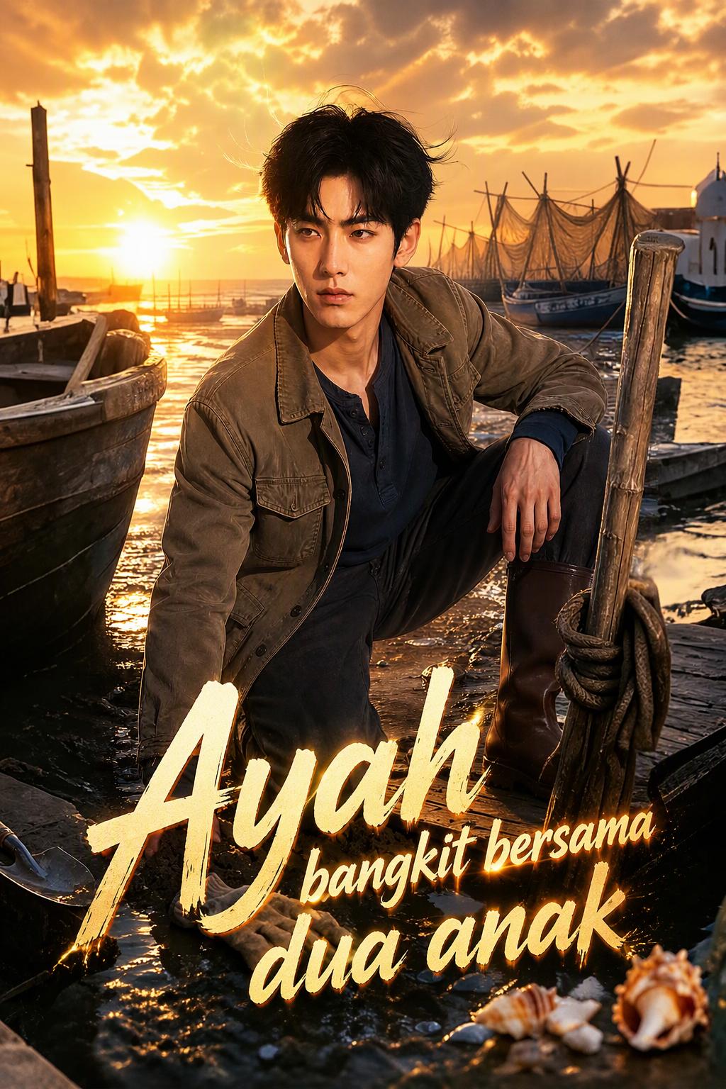 Ayah bangkit bersama dua anak