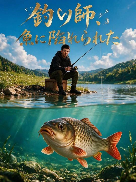 釣り師、魚に陥れられた