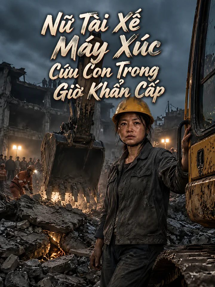 Nữ Tài Xế Máy Xúc Cứu Con Trong Giờ Khẩn Cấp