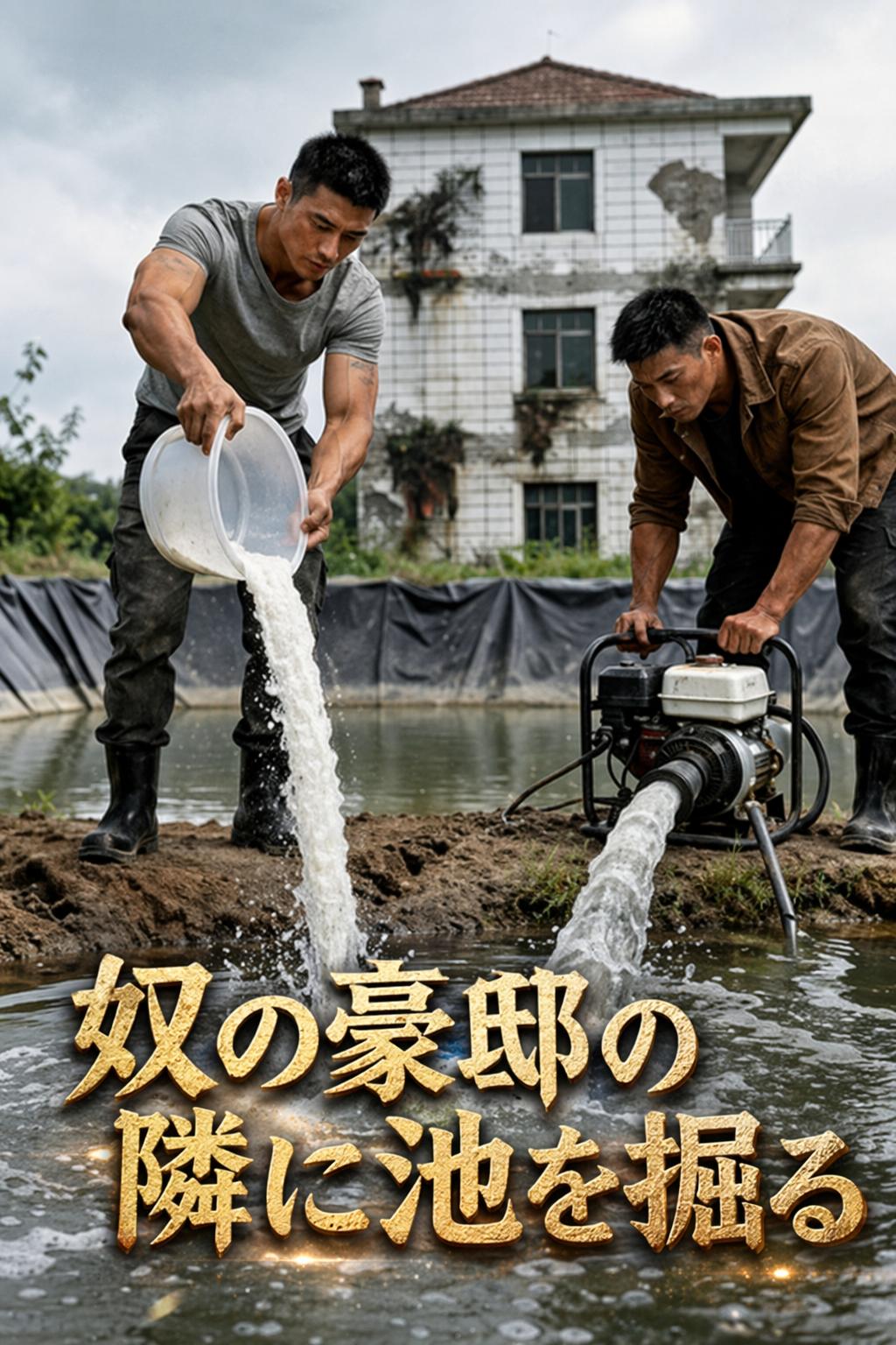 奴の豪邸の隣に池を掘る