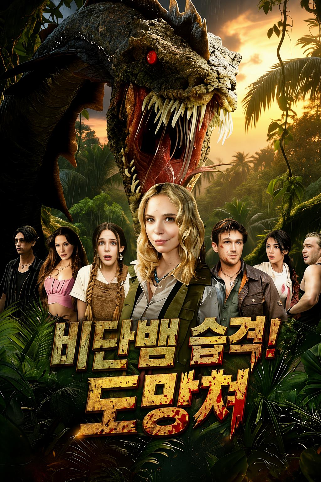 비단뱀 습격! 도망쳐