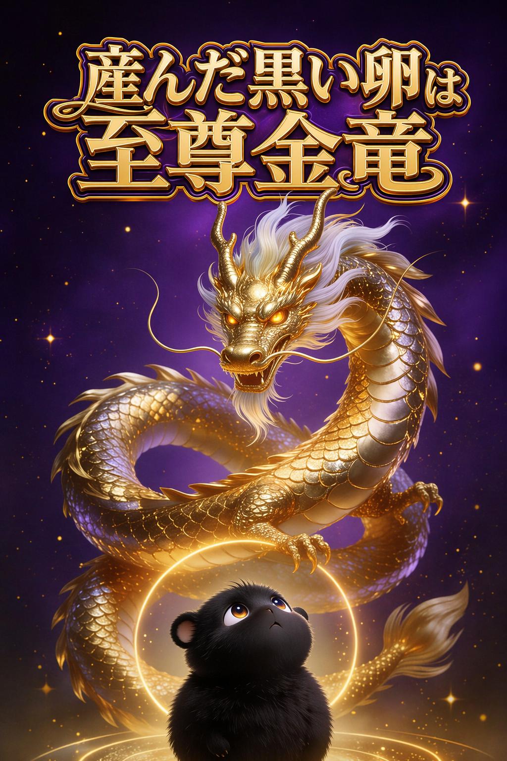 産んだ黒い卵は至尊金竜