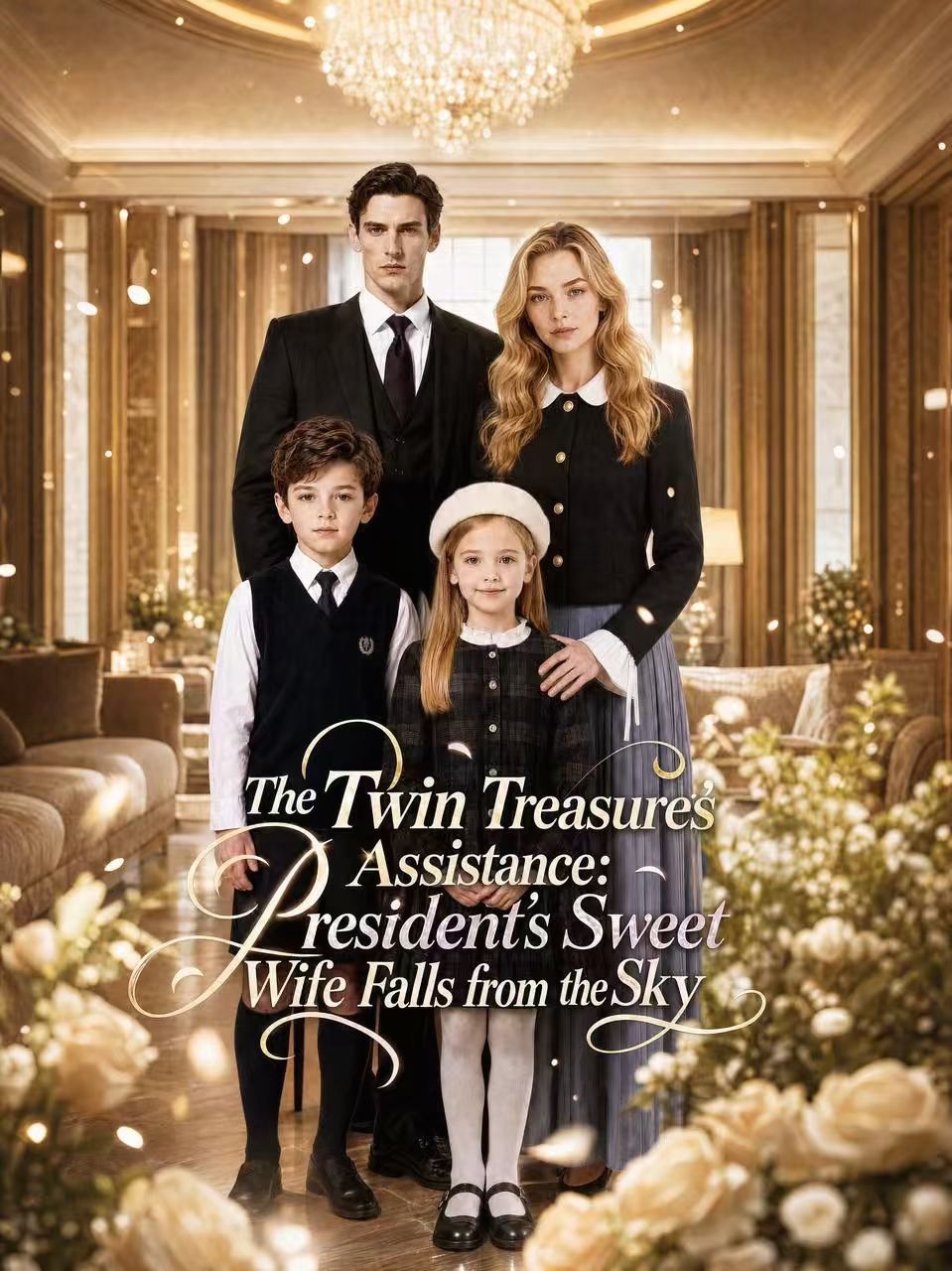 The sweet wife of President Fu, aided by the twins, descends from the sky