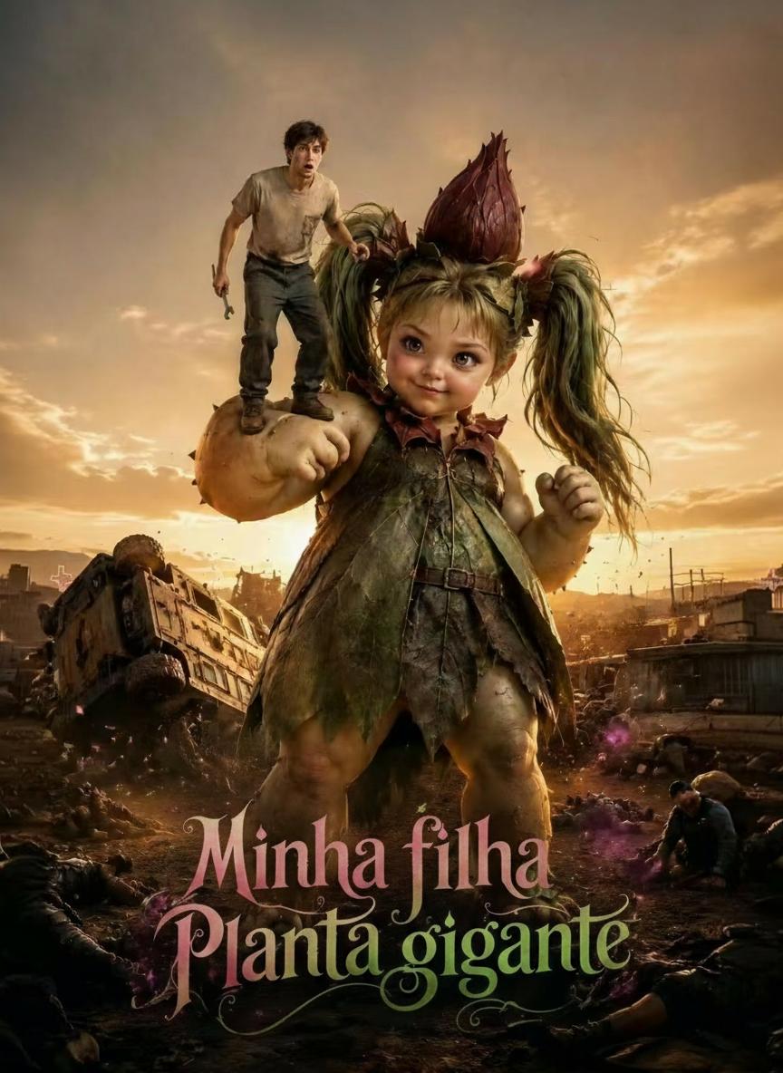 Minha filha planta gigante