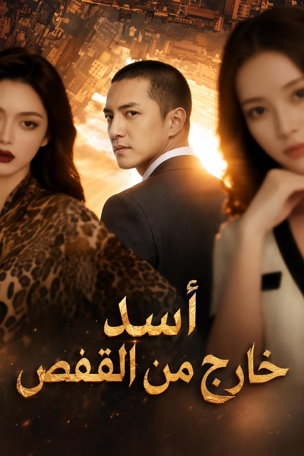 أسد خارج من القفص