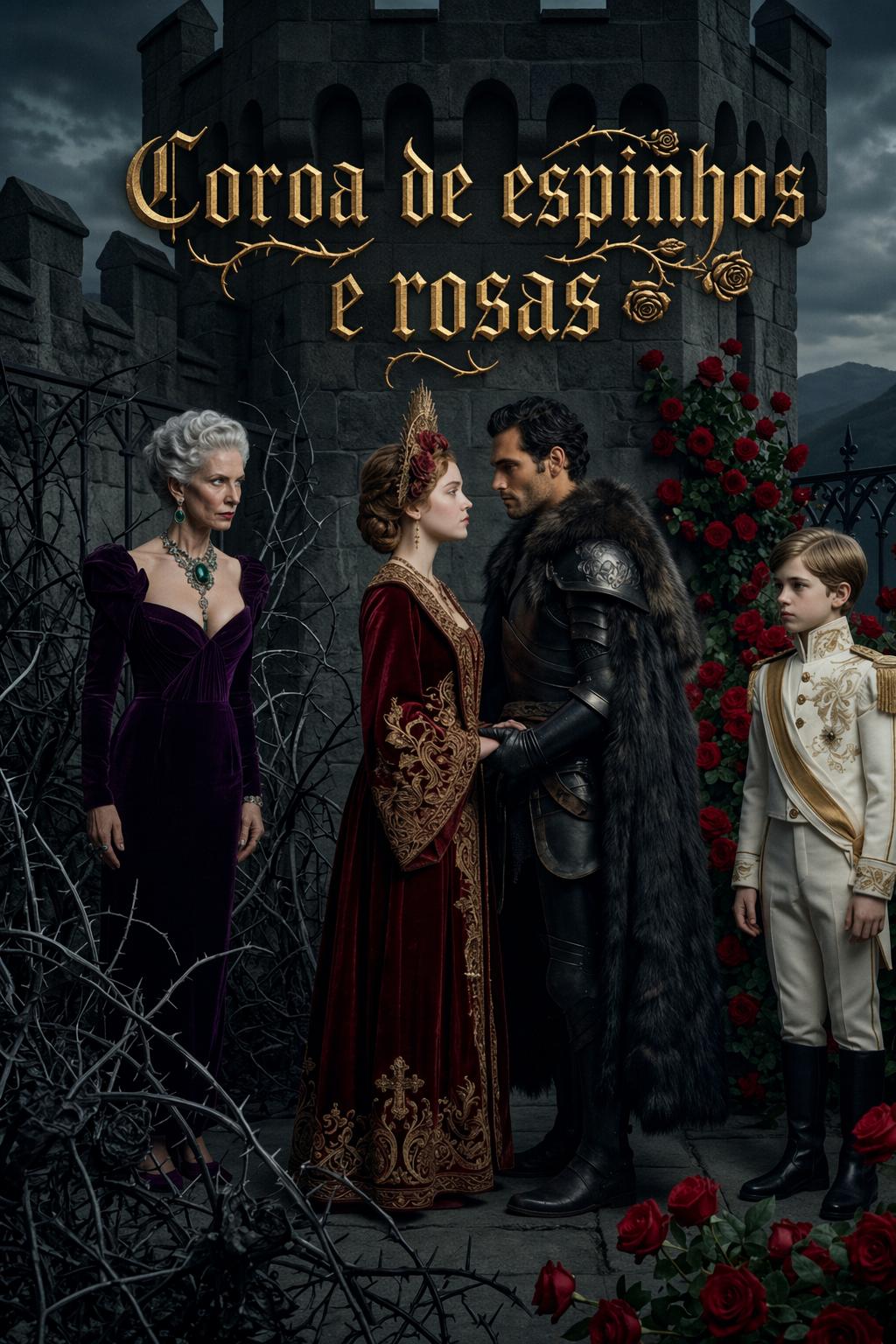 Coroa de espinhos e rosas