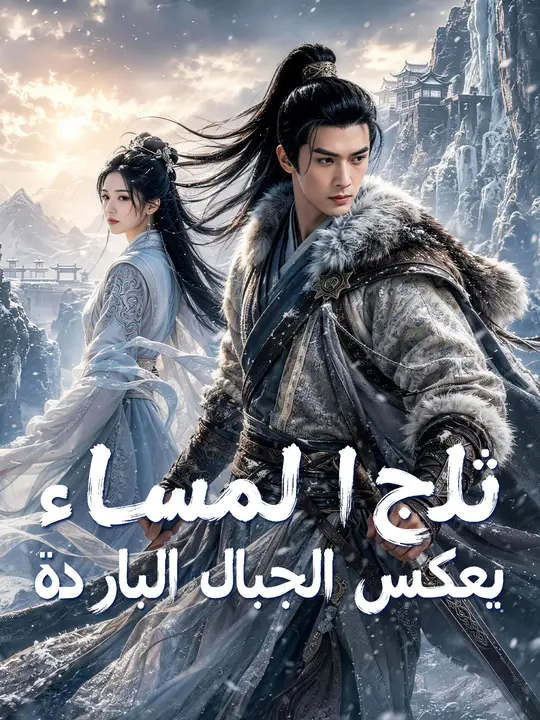 ثلج المساء يعكس الجبال الباردة
