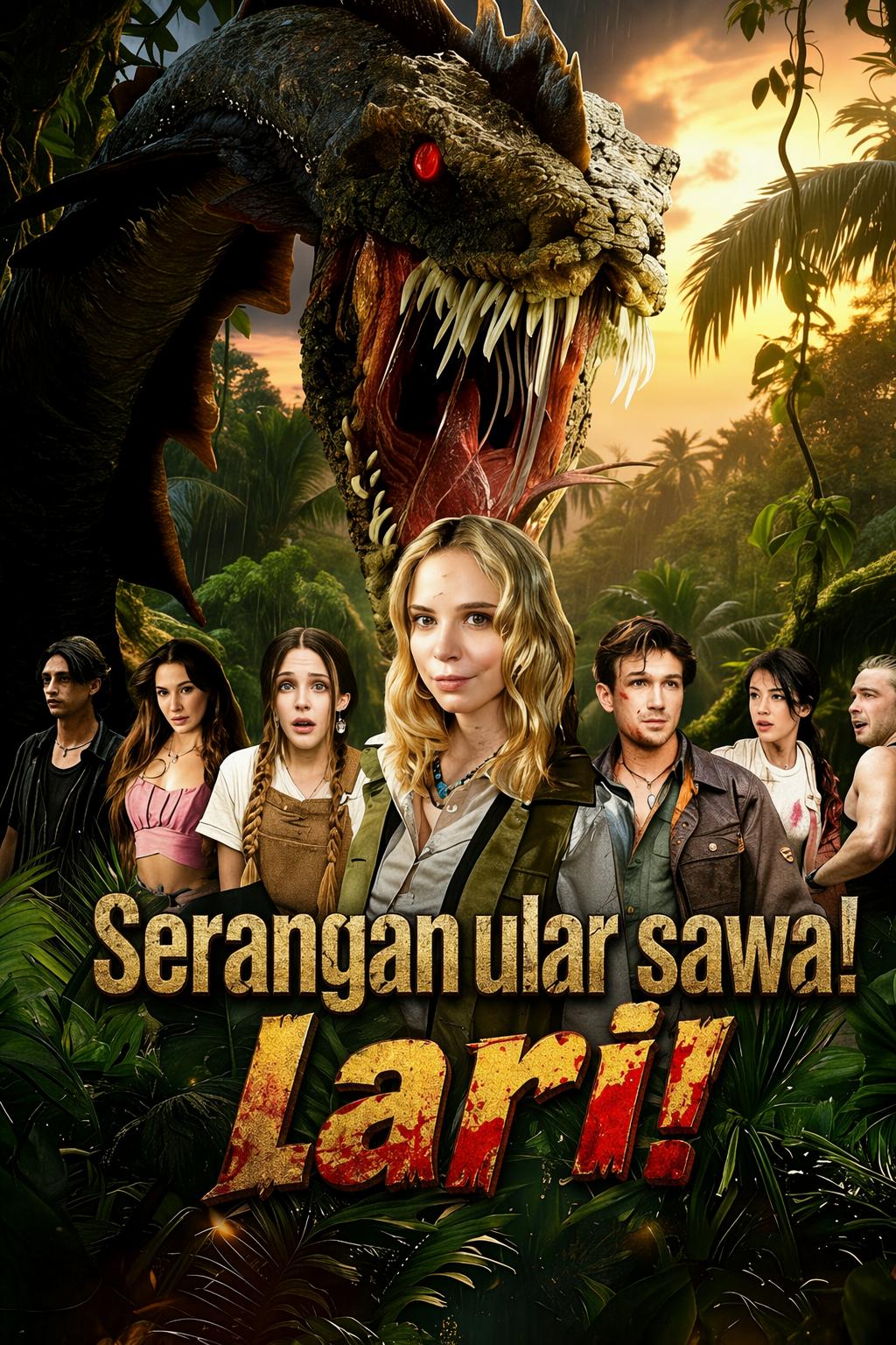 Serangan ular sawa! lari!