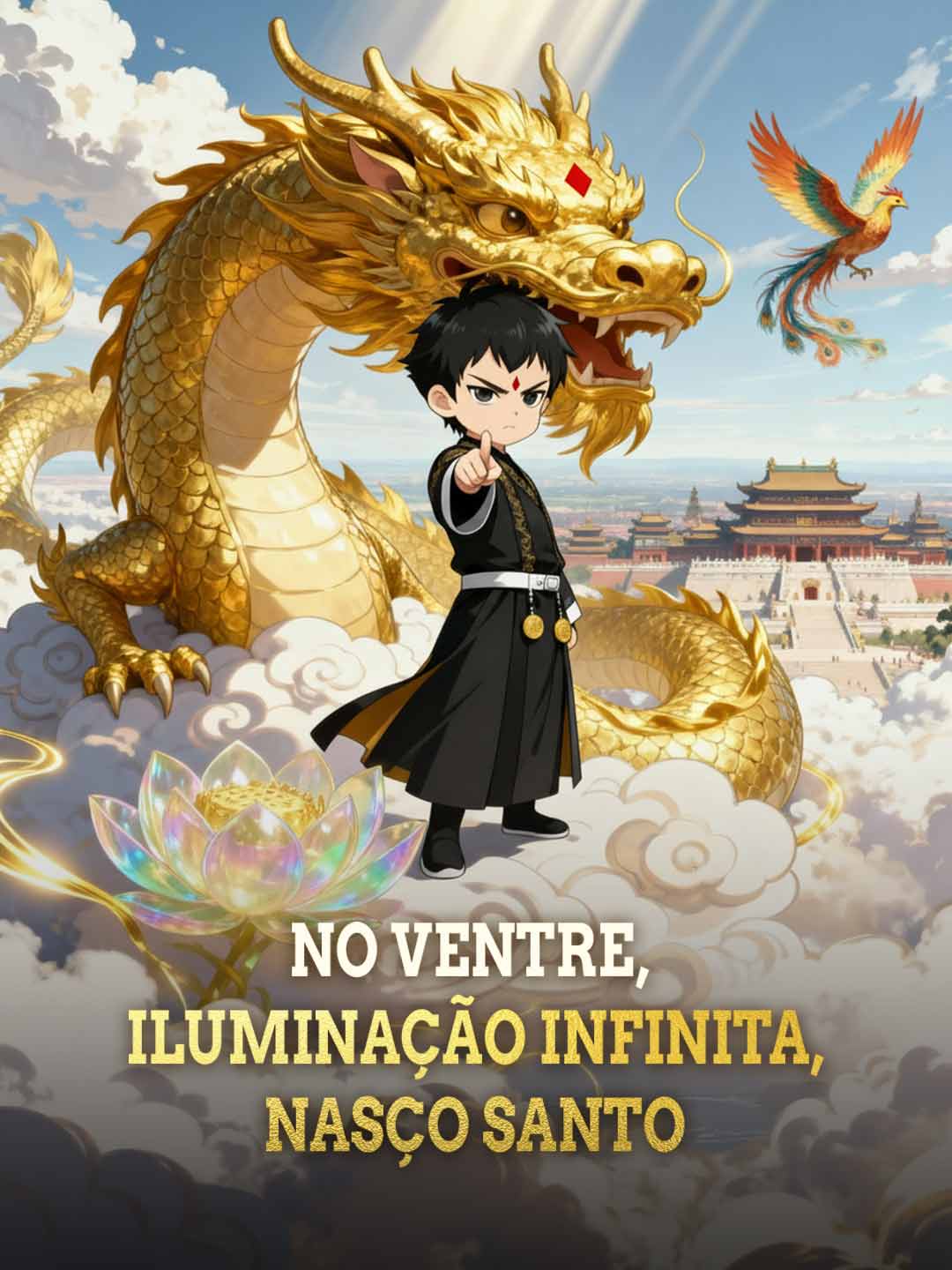 No ventre, iluminação infinita, nasço santo