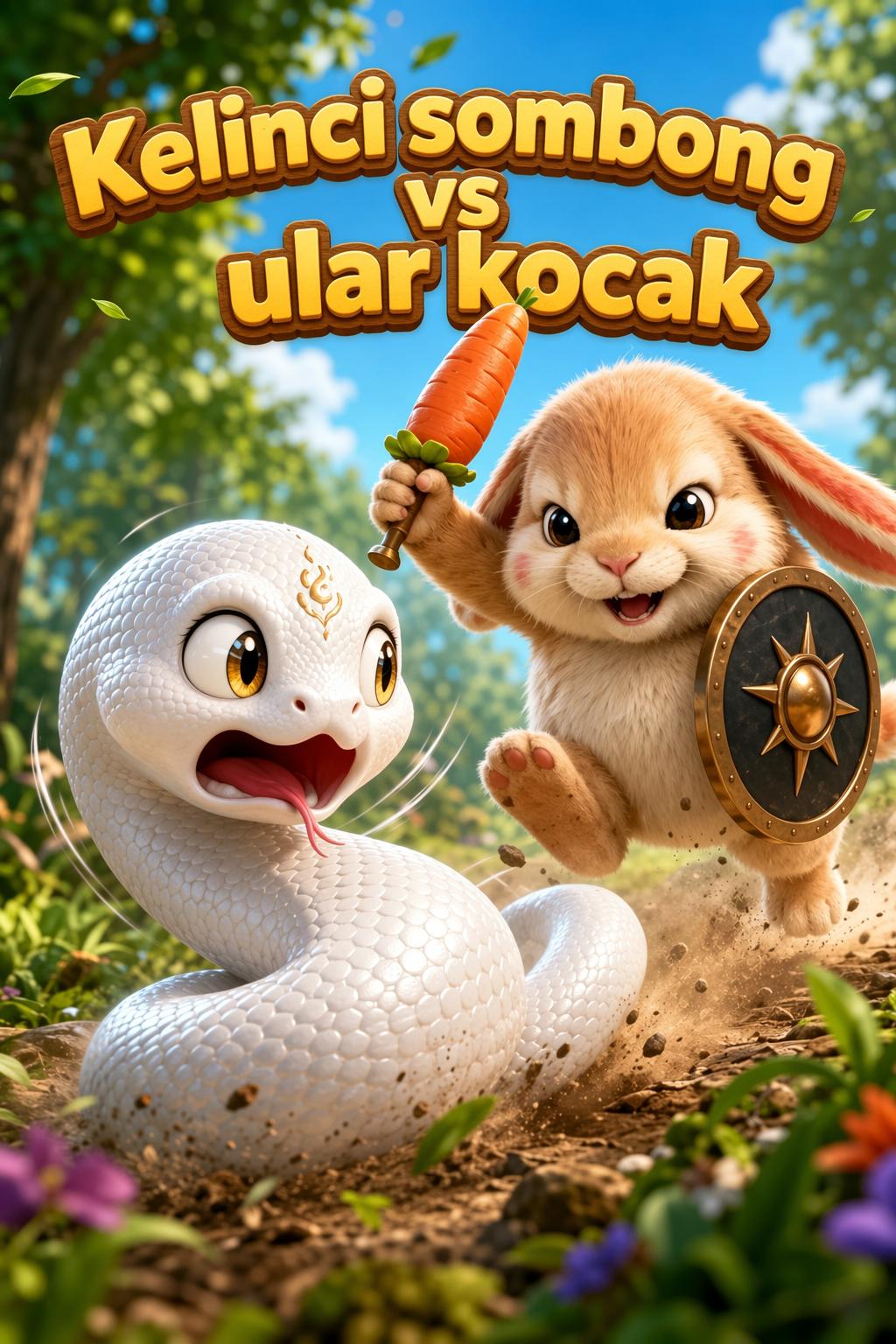 Kelinci sombong vs ular kocak