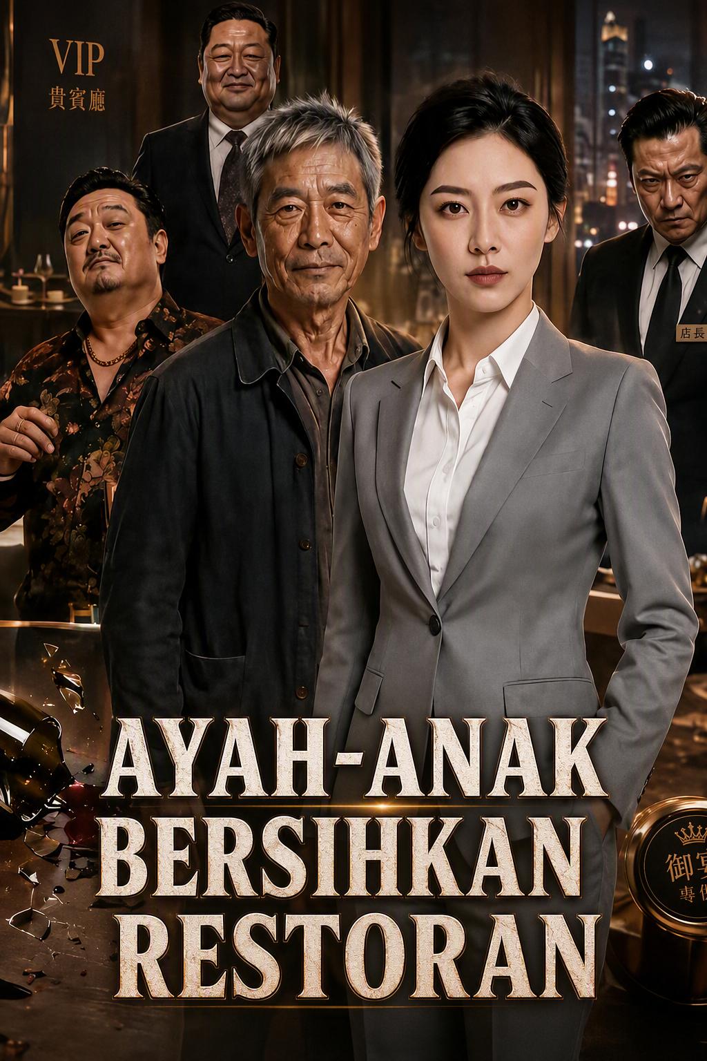 Ayah-Anak Bersihkan Restoran