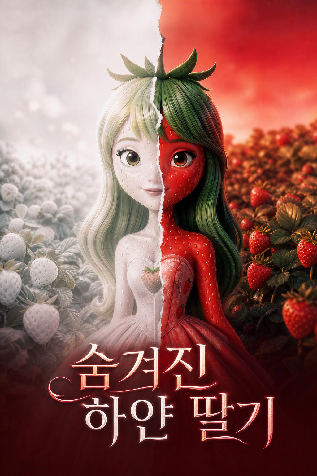 숨겨진 하얀 딸기
