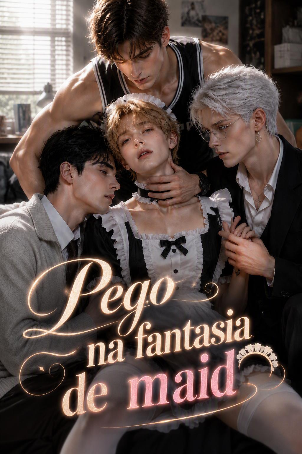 Três amigos me obrigam a usar um vestido de empregada