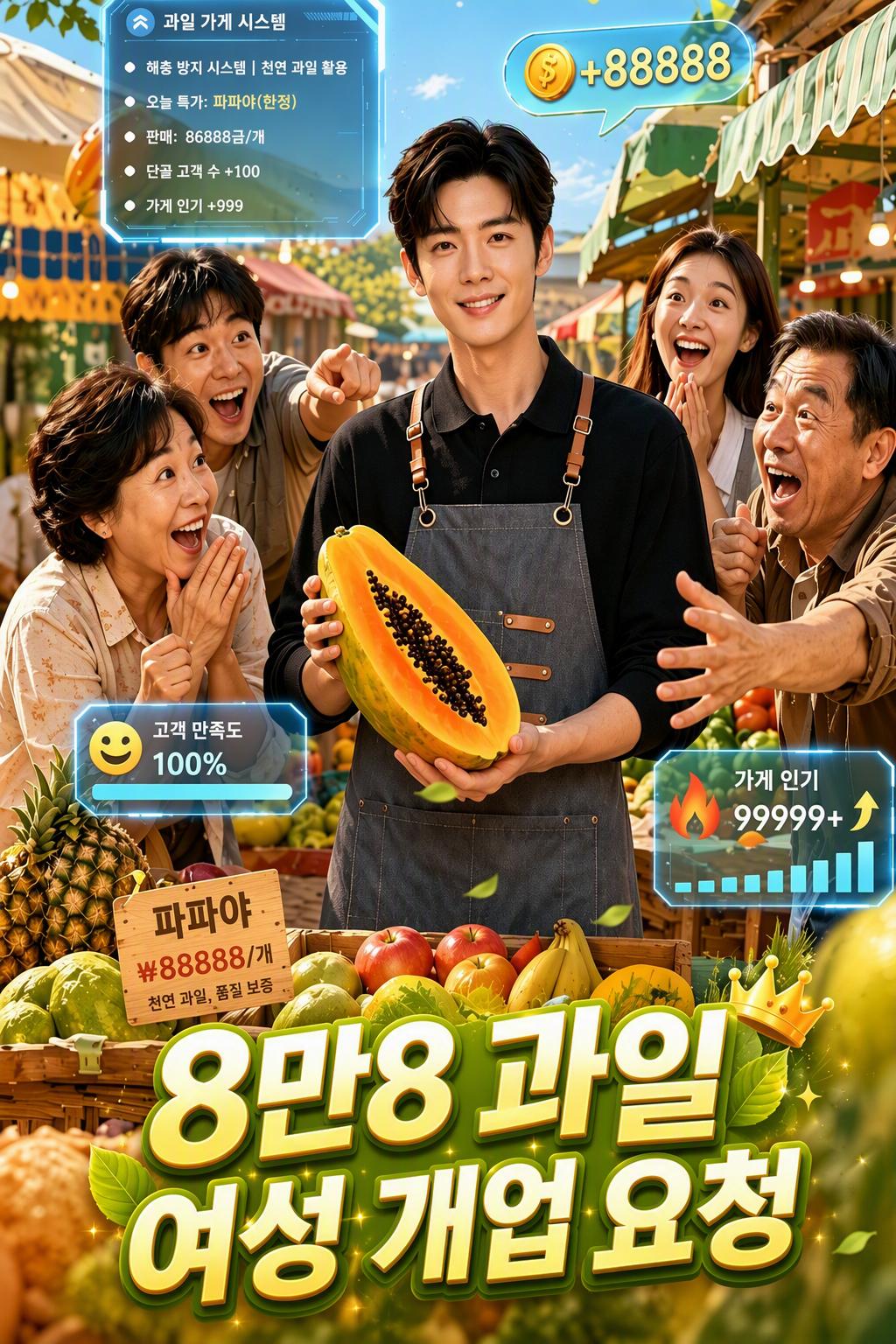8만8 과일 여성 개업 요청