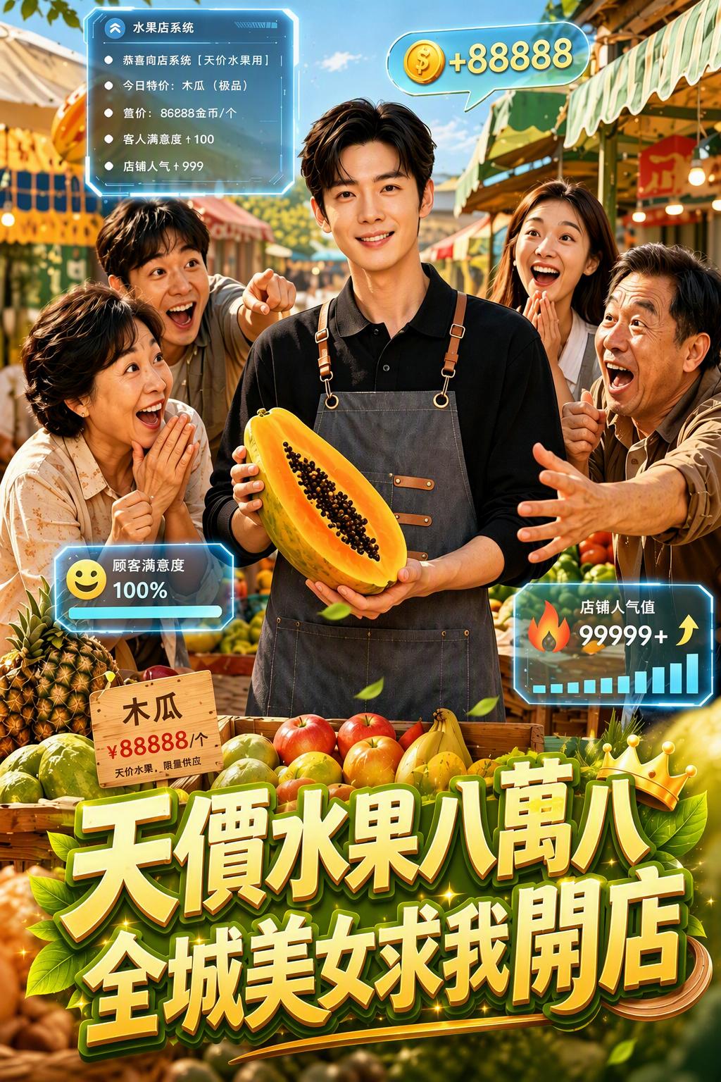 天價水果八萬八，全城美女求我開店