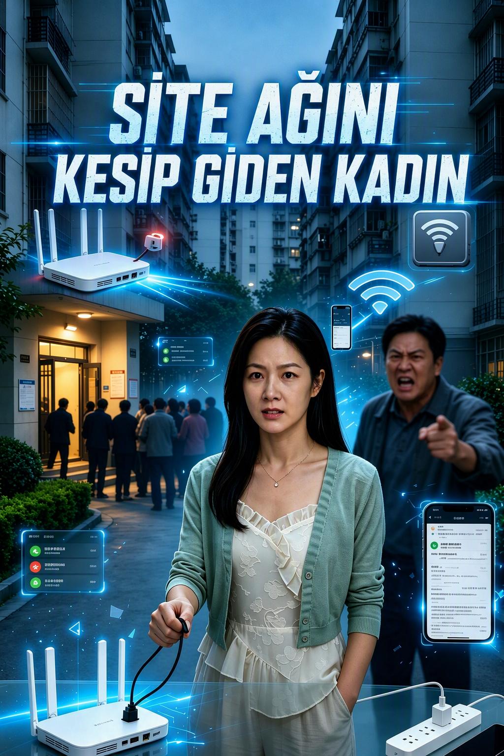 Site ağını kesip giden kadın