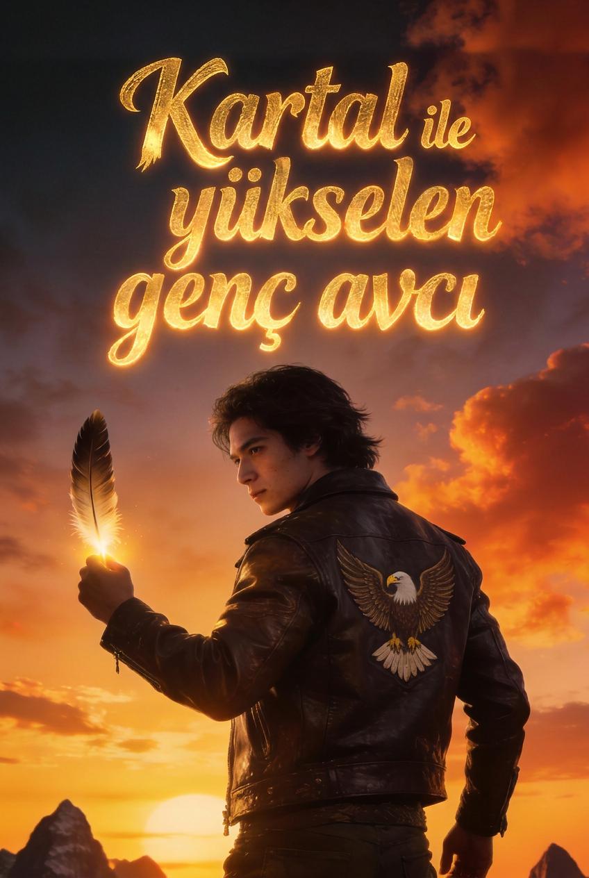 Kartal ile yükselen genç avcı